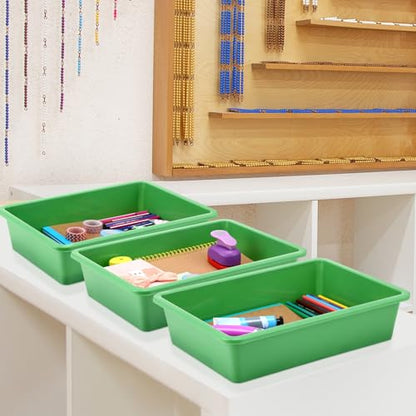 Hoteam 10 Pack Flat Bins Paper Trays,Green,13.78 X 9.84 X 3.15 Inch - color: Green, size: 13.78 x 9.84 x 3.15 Inch