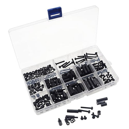 M3 Black Nylon Hex Male-Female Standoffs Screws Nuts Kit - size: 260PCS/M3(Black)