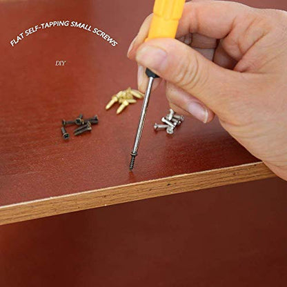 newlng 1200pcs Small Screws 2& 2.5 * 6/8/10mm Phillips Flat Head Cross Self Tapping Tiny Screw Cabinet Electronic Accessories Screw Multifunctional DIY Micro Woodworking Screws Set Bronze - color: Bronze Box