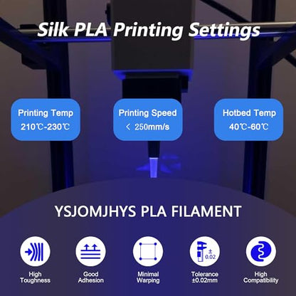 Silk PLA Filament 1.75mm Bundle 8x1KG, 3D Printer Filament Pack - color: Silk Gold+red+purple+blue+green+black+white+silver