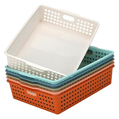 6-Pack Stackable Paper Trays Turn In Trays Classroom Paper Organizer Bins