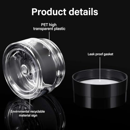 SATINIOR 24 Pieces Clear Plastic Jars with Lids, Black Lid, 1 oz - color: Black Lid, size: 1 oz
