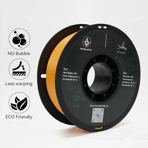 PLA 3D Printer Filament, Dimensional Accuracy +/- 0.02 mm, 1 kg Spool(2.2lbs), 1.75 mm，Orange - color: Orange