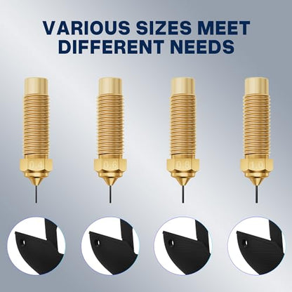 ELEGOO 10pcs 0.4/0.6/0.8/1.0mm Nozzles for Neptune 4 Plus/4 MAX - style: Brass-Neptune 4 Plus/Max