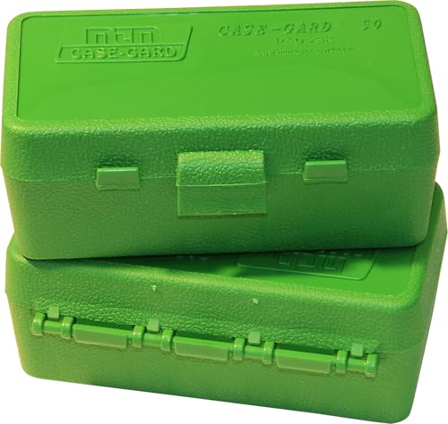 MTM Case-Gard P50-38-10 Flip-Top Ammo Box, 50 Round, Green - color: Green