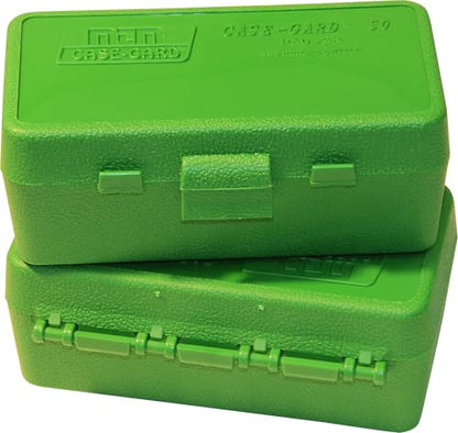 MTM Case-Gard P50-38-10 Flip-Top Ammo Box, 50 Round, Green - color: Green