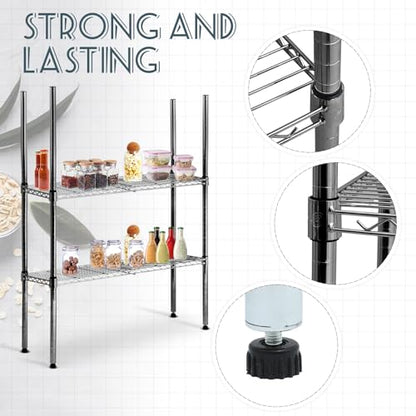 Thyle 4 Pack 36'' Wire Shelving Posts with 50 Clip, Chrome Steel, Black - color: Black, size: 36"