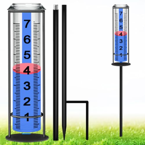 Rain Gauge Outdoor, Upgraded Rain Gauges Outdoors Best Rated,Accurate Rain Measure Gauge for Yard,Adjustable Height Rainfall Meter,Rain Gauge Outdoor Freeze Proof,Rain Measuring Tool,Easy to Read - color: Accurate Rain Gauge B