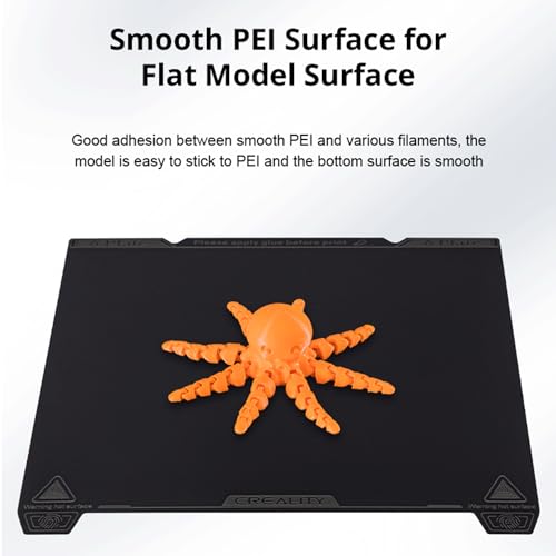Creality Official K1 Max Build Plate Smooth Surface 315x310mm PEI Sheet Flexible Removable Spring Bed Plate for K1 Max, Ender 3 V3 Plus(Without Magnetic Base) - color: Smooth Black, size: K1 Max/Ender 3V3Plus
