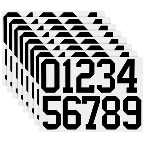 TaoBary 8 Sheets Mailbox Numbers Stickers Self Adhesive 0-9, Black, 3 Inch - color: Black, size: 3 Inch