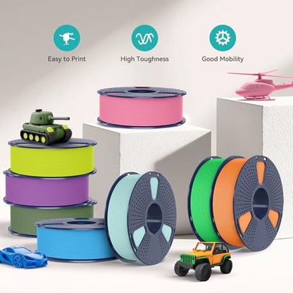 SUNLU 1KG PLA Matte 3D Printer Filament 1.75mm, Matte Pink - color: Pink, size: 1KG
