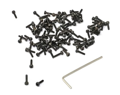 iexcell 100 Pcs M2 x 8mm Thread Pitch 0.4 mm Alloy Steel 12.9 Grade Hex Socket Head Cap Screws Bolts Kit, Black Oxide Finish - size: M2 x 8mm