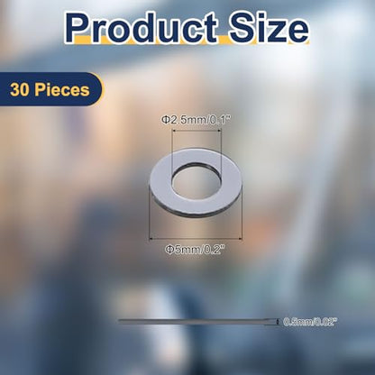 uxcell 30 Pcs M2.5 PVC Flat Washers 2.5mm ID 5mm OD 0.5mm Thick Plain Washer Grommets Plastic Sheet Gasket Fastener Sealing Spacer Gasket Ring Water Hose Washers, Clear Black - size: 2.5mm x 5mm x 0.5mm