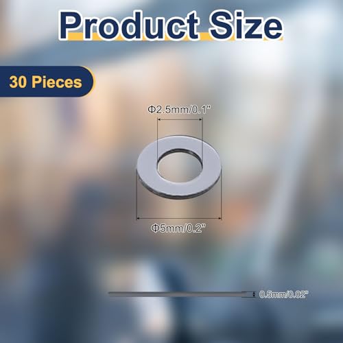 uxcell 30 Pcs M2.5 PVC Flat Washers 2.5mm ID 5mm OD 0.5mm Thick Plain Washer Grommets Plastic Sheet Gasket Fastener Sealing Spacer Gasket Ring Water Hose Washers, Clear Black - size: 2.5mm x 5mm x 0.5mm