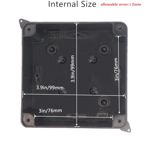 Outdoor Waterproof Box,Junction Box Reserved Holes IP65 ABS Plastic Electrical Boxes Power Cord Enclosure Project Box Black Outer Size 3.9 x 3.9 x 2.8 inch(100x100x70mm) - size: 3.9" x 3.9" x 2.8"