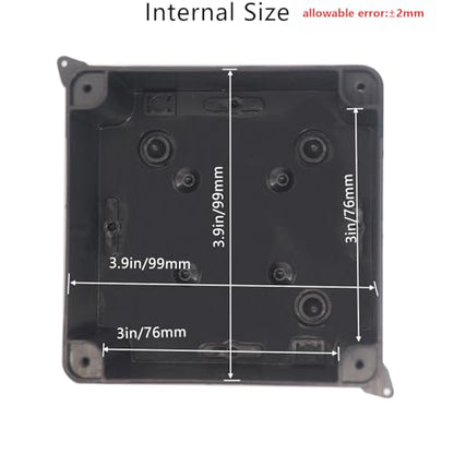 Outdoor Waterproof Box,Junction Box Reserved Holes IP65 ABS Plastic Electrical Boxes Power Cord Enclosure Project Box Black Outer Size 3.9 x 3.9 x 2.8 inch(100x100x70mm) - size: 3.9" x 3.9" x 2.8"