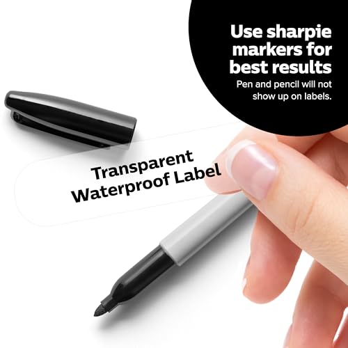 ThreeKin Waterproof Labels for Bottles and Containers - Custom Stickers - All-Purpose and Personalizable - Dishwasher, Freezer and Microwave Safe - BPA-Free - USA-Owned (Clear, 72pcs) - color: New Clear, size: 72 pcs