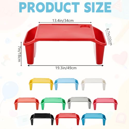 10Pcs Kids Lap Desk Tray Bulk with 10Pcs Round Floor Pillows 16 Inch for Kids and Toddlers Portable Lap Tray Bed Table with Side Storage Space, Flexible Seating Pillows for Classroom School, Colorful - color: Colorful