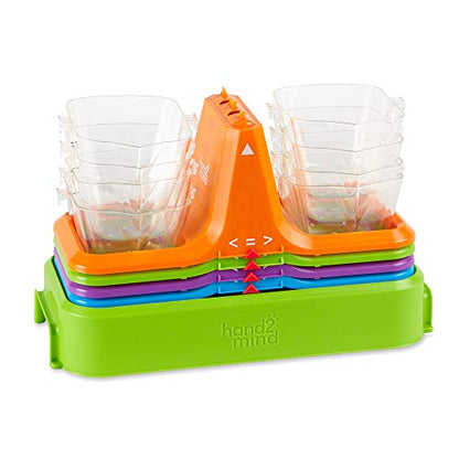 hand2mind Colorful Nestable Bucket Balance, Clear Double Bucket Balance Scale for Liquids and Solids, Easy to Assemble Kids Scale, Space Saving Storage Base, Balance Scale for Classroom (Set of 4) - style: Set of 4