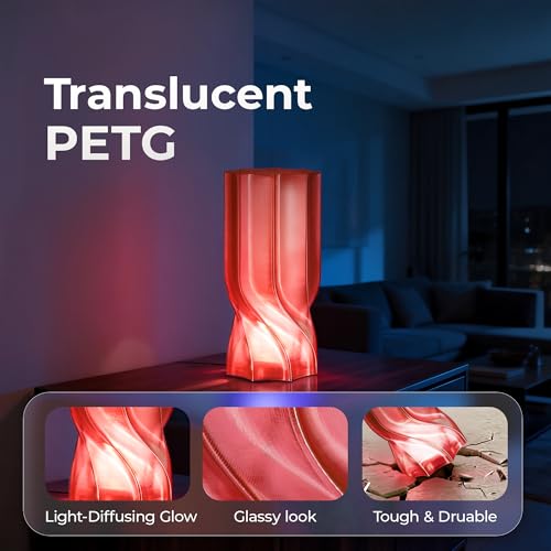 Creality PETG 3D Printer Filament 1.75mm 1KG (2.2lbs), Translucent Burgundy - color: Translucent Burgundy