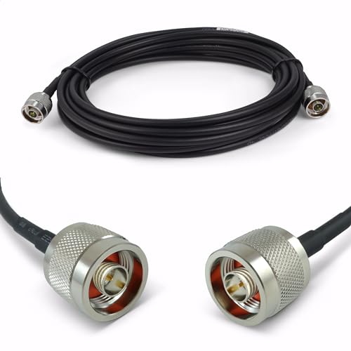 Proxicast 20 ft N Male to N Male Premium 240 Series Low-Loss Coaxial Cable (50 Ohm) for 4G LTE, 5G Modems/Routers, Ham, ADS-B, GPS, RF Radio to Antenna or Surge Arrester Use (ANT-180-201-20), Black - size: CFD240, style: 20 ft
