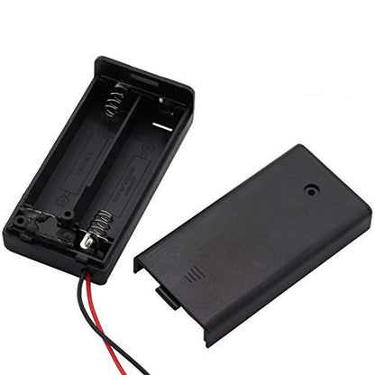 6 Pieces 2 Slots x 1.5V AA Battery Case Holder Battery Spring Clip Storage Box Wire Leads with On/Off Switch - size: 6 x 2 Slots AA with Switch