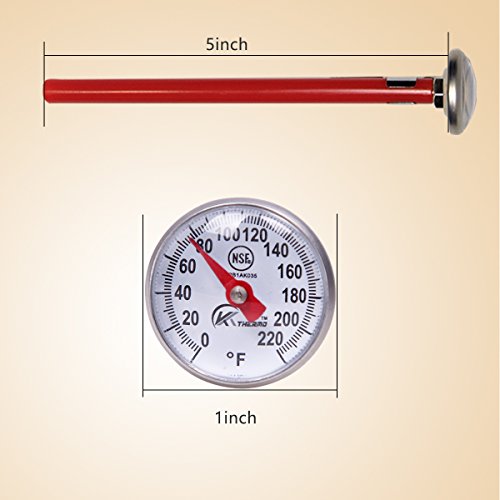 KT THERMO Instant Read 1-Inch Dial Thermometer,Best for The Coffee Drinks,Chocolate Milk Foam - size: 1-PACK
