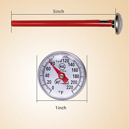 KT THERMO Instant Read 1-Inch Dial Thermometer(4-Pack),Best for The Coffee Drinks,Chocolate Milk Foam - size: 4-PACK