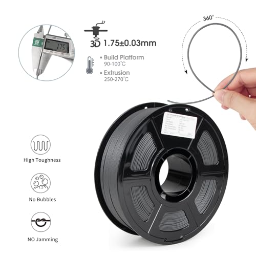 iSANMATE ASA-GF 3D Printer Filament, 10% Glass Fiber Reinforced, Superior Weather & UV Resistance, High Strength & Thermal Stability for Outdoor & High-Impact Applications (1kg, Grey) - color: Grey Gf