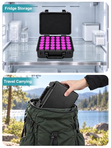 10ml Vial Storage Case, Peptide Vial Storage Case, Peptides Kit - 30Slot - color: 30-shots×10ml (Black)
