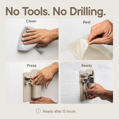 TOOLETRIES The Harvey Toothbrush & Razor Holder - Sand - color: Sand