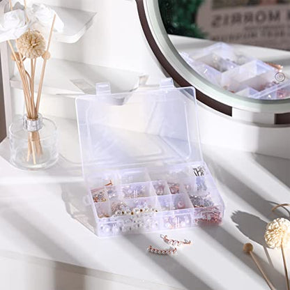 Sawysine 12 Pcs Plastic Organizer Box, 24 Grids Tackle Crafts Storage - size: 24 Grids