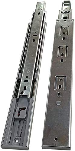 12 Inch Heavy Duty Drawer Slides - Soft Close Side Mount Drawer Glides - Full Extension 3 Section Ball Bearing - Zinc Plated Rust Proof Hardware - Black (Box of 15) - size: 12 inches - Box of 15