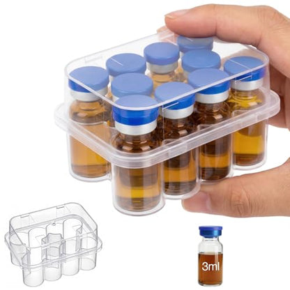 SUNMON 10-Slot Peptide Case for Fridge, 3ml Vial Storage Case for Refrigerator, 3ml Insulin Vial Holder for Diabetic Care (1 Pcs) - size: 3ml-10 Slot