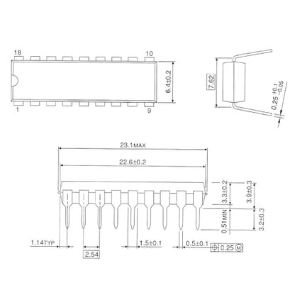ULN2803 ULN2803APG High-Voltage High-Current Eight-Way Darlington Transistor Arrays NPN IC DIP-18 (Pack of 10pcs) - style: ULN2803