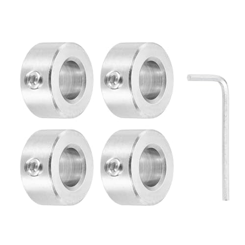 MECCANIXITY 4Pcs Shaft Collars 10mm Bore 1 Screw 20mm OD 10mm Thick - size: 10mm ID 20mm OD 10mm H with 1 Screw