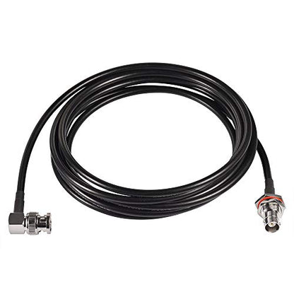 Eightwood BNC Female Bulkhead to BNC Male Right Angle RG58 Coax Cable 10ft - color: rg58 10 feet