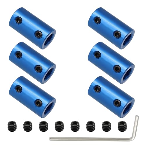6pcs 5mm to 8mm Bore Rigid Shaft Coupler, Blue - size: 5mm to 8mm