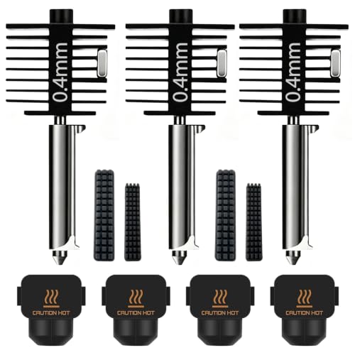 3 Pack Hotend Kit for Bambu Lab A1/A1 Mini/A2L 0.4mm Hardened Steel Nozzle - style: A1 Hotend Kit（3 pcs 0.4mm）