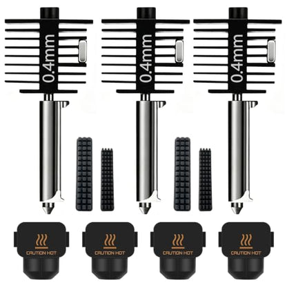 3 Pack Hotend Kit for Bambu Lab A1/A1 Mini/A2L 0.4mm Hardened Steel Nozzle - style: A1 Hotend Kit（3 pcs 0.4mm）