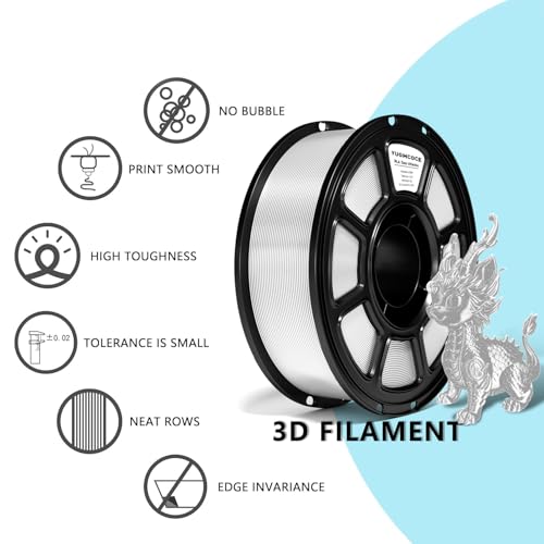 Silk PLA Filament 1.75mm,3D Printer Filament with a Metallic Glossy Finish, Dimensional Accuracy +/- 0.02 mm, 1kg Spool(2.2lbs) Fits for Most FDM 3D (A-Silk Silver Pla) - color: A-silk Silver Pla