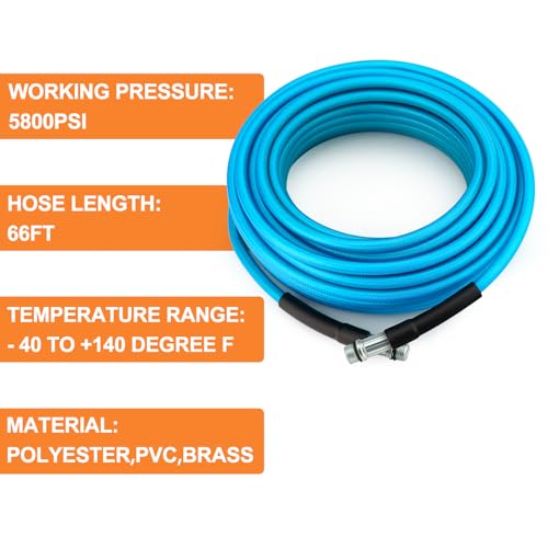 GASHER 66feet Home Dryer Vent Duct Cleaning Kit, 2 Jetter Nozzle, 1/4" NPT Ball Valve, 1/4" NPT Air Plug, 1/4"NPT Reducer Adapter - size: 66feet