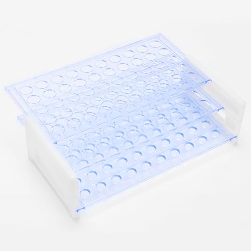 BorinGlass 50-Place Test Tube Rack for 13mm O.D. Tubes, Sturdy Plastic Lab Organizer - size: 13mm
