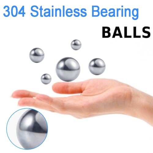 304 Stainless Steel Ball 620Pcs 1-8mm Metric Precision Assorted Loose Bicycle Bearing Steel Ball Assortment Kit（12 Sizes） - size: 0.039-0.315" (12 Sizes)