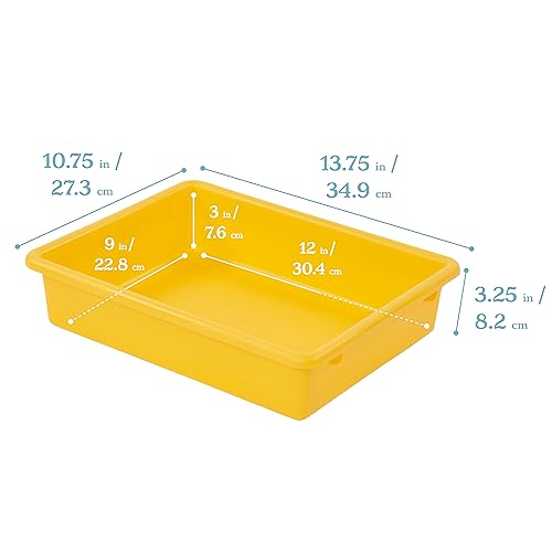 ECR4Kids Letter Size Tray Organizer with Lid, Small, 10-Piece, Assorted - color: Assorted
