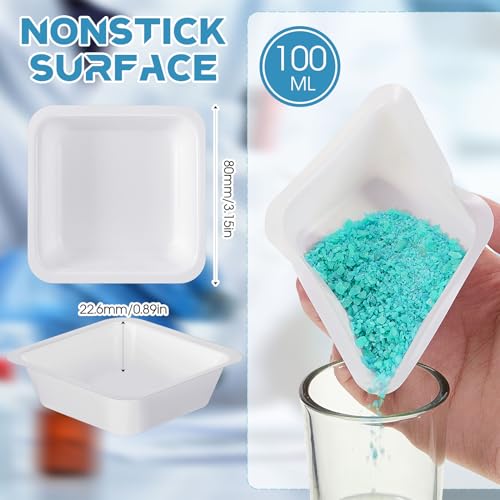 Sherr 125 Pack 100ml Weigh Boats, White Plastic Lab Scale Weighing Dishes - color: White, size: 100ml