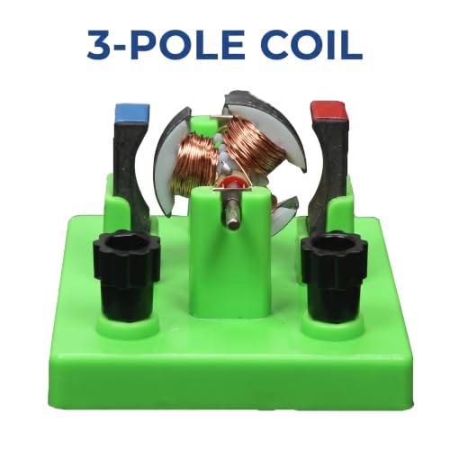 1Pc Green DIY DC Electrical Motor Assemble KIT - STEM Science Lab Educational Physics Learning Experiment Ornaments for Electrical Motor Light in Weight,Learning and Education(ZS584)