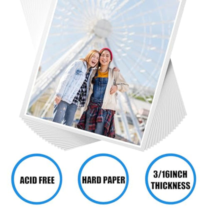 EPHECH 20Pack 12" x 16.5" White Foam Board with 3/16" Thick Foam Core - size: 12" x 16.5"-20PCS