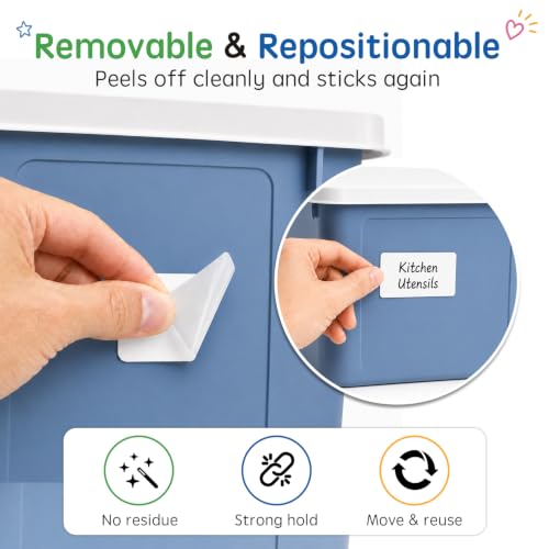 Dry Erase Labels Stickers, Reusable, White, 60 Pack, 1.2 x 2 Inch - color: White
