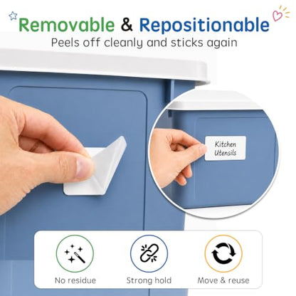 Dry Erase Labels Stickers, Reusable, White, 60 Pack, 1.2 x 2 Inch - color: White